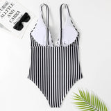 Vintage Striped One Piece Swimsuit