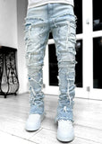 Fit Stacked Ripped  Men's Jeans