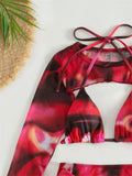 Tie Dye Bikinis Sets Long Sleeve Cover-Up included