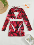 Tie Dye Bikinis Sets Long Sleeve Cover-Up included