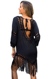 Women Sexy Tassel Backless Straps Beach Cover up