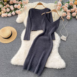 Elegant Slim Two Piece Sweater Dress