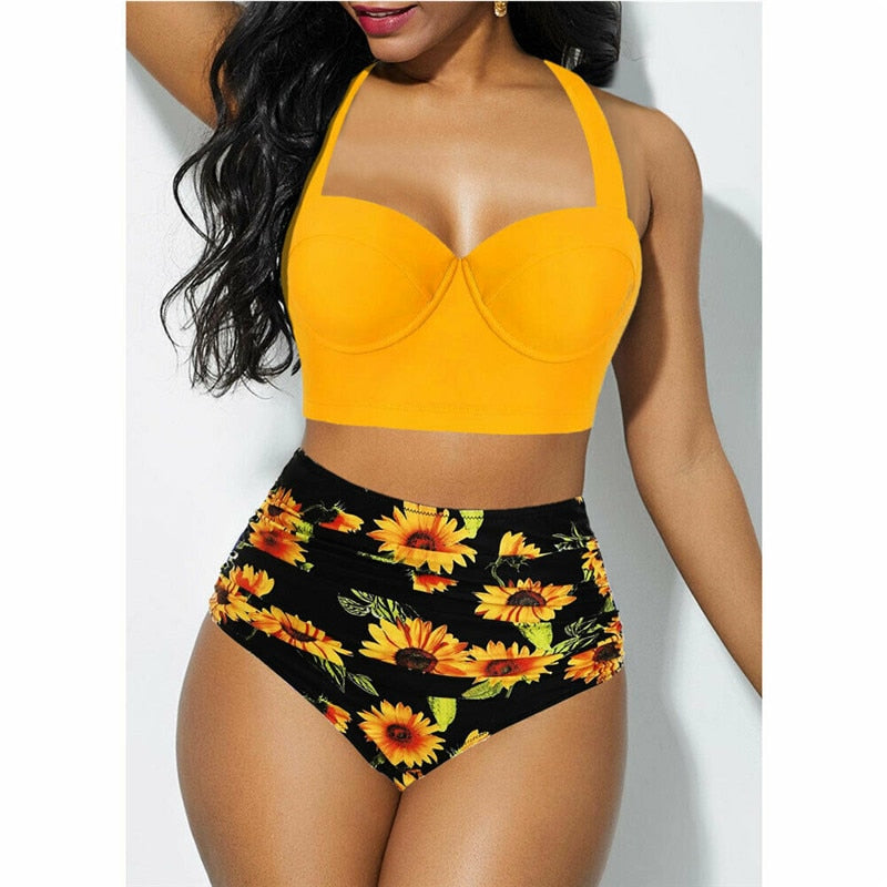 Bathing Suit Small Bust Stitching Swimwear Color Beachwear Women's Filled  Sunflower Swimsuit Top Plus Size, Red, Small : : Clothing, Shoes &  Accessories